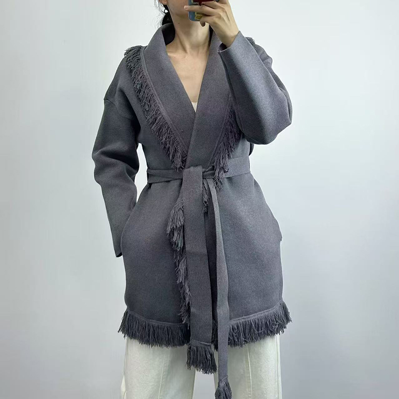 Wool Coat Peacoat - Cardigan long en tricot de laine