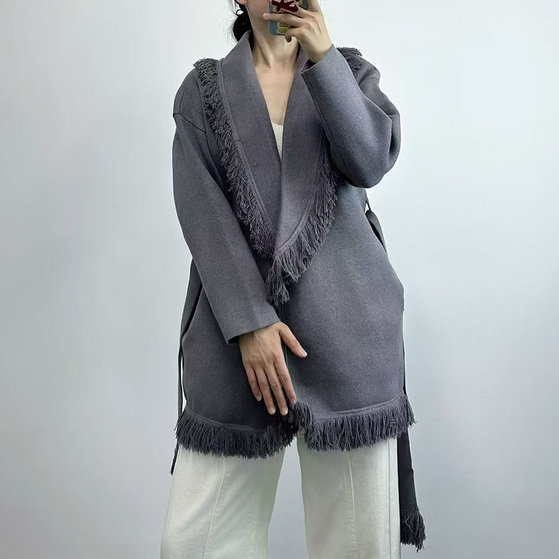 Cardigan long en tricot de lai - Wool Coat Peacoat avis et prix